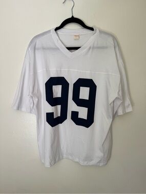 White Athletic Jersey Top with 99'